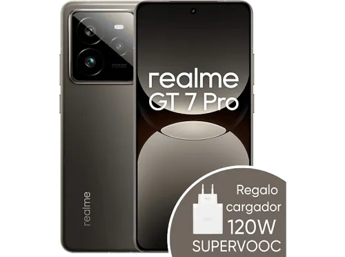 Móvil realme GT 7 Pro Gris 256 GB 12 GB RAM 6.78 " AMOLED Full HD+ 120Hz Qualcomm Snapdragon® 8 Elite 6500 mAh + Cargador 120W