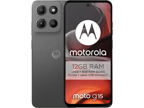Móvil Motorola Moto g15 Gris 128 GB 8 GB RAM 6.72" LCD MediaTek Helio G81 Full HD+ Cuero Vegano 5200 mAh