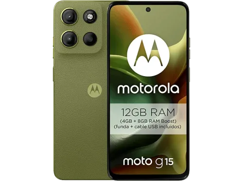 Móvil Motorola Moto g15 Verde 128 GB 8 GB RAM 6.72" LCD MediaTek Helio G81 Full HD+ Cuero Vegano 5200 mAh