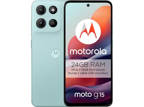 Móvil Motorola Moto g15 Salt Air 512 GB 8 GB RAM 6.72" LCD MediaTek Helio G81 Full HD+ Cuero Vegano 5200 mAh