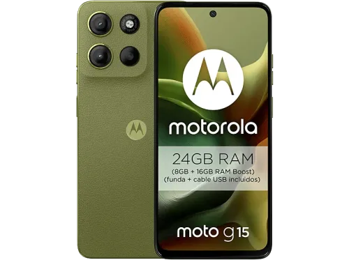 Móvil Motorola Moto g15 Verde 256 GB 8 GB RAM 6.72" LCD MediaTek Helio G81 Full HD+ Cuero Vegano 5200 mAh