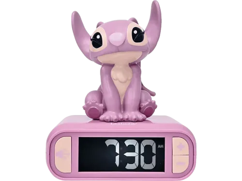Despertador Lexibook Stitch Pantalla LCD Retroiluminada 6 Tonos Rosa