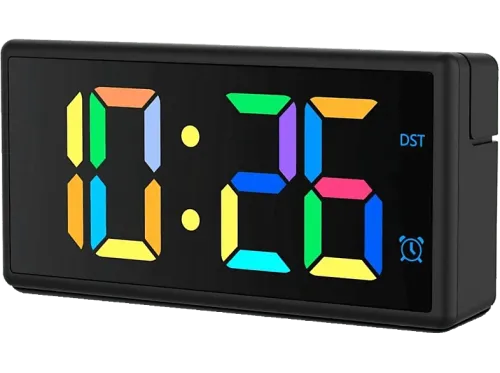 Despertador Hama Ibiza Digital 12/24h Hora Extragrande Pantalla Multicolor Carga Pila/USB Negro