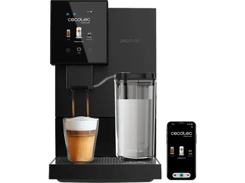 Cafetera superautomática Cecotec Cremmaet Compactccino Connected 19 bar Pantalla TFT WiFi Depósito de agua 1.1L 1350W Thermoblock Black