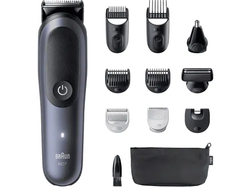 Afeitadora multifunción Braun Recortadora todo en 1 Series 7 AIO7540 Kit De Styling 11 en 1 Lámina ProBlade AutoSense Wet& Dry Azul