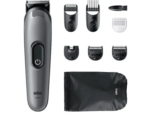 Afeitadora multifunción Braun Todo En Uno Series 3 AIO3540 Kit De Styling 8 en 1 Lámina Afilada 14 Longitudes Gris