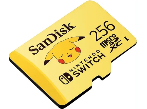 Tarjeta micro SDXC SanDisk Licencia Nintendo® Pokemon Pikachu 256GB Nintendo Switch 100 MB/s U3 Amarillo