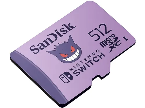 Tarjeta micro SDXC SanDisk Licencia Nintendo® Pokemon Gengar 512GB Nintendo Switch 100 MB/s U3 Morado