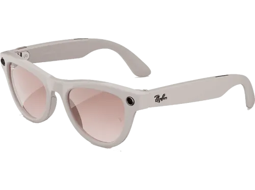Gafas IA Ray-Ban Meta Skyler Gris tiza brillante Degradadas en rosa canela