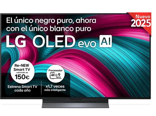TV OLED 48" LG OLED48C55LA OLED 4K Procesador Inteligente α9 AI Processor 4K Gen8 Smart TV DVB-T2 (H.265) Negro