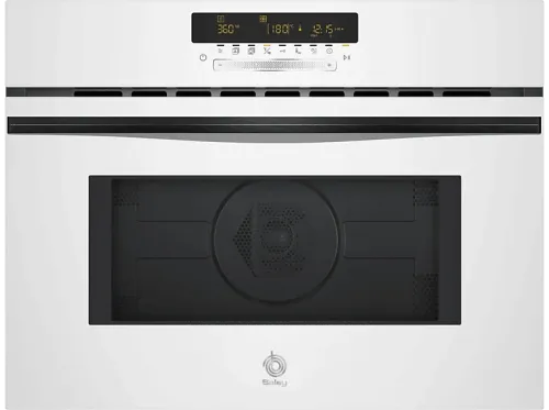 Horno compacto con microondas- Balay 3CW5179B3 Serie Cristal Multifunción Aquálisis 44 l Función Aire caliente Control Deslizante 60 cm Blanco