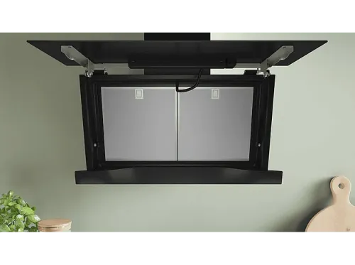 Campana decorativa Bosch DWK91LT60 Serie 8 5 velocidades 441 m³/h Home Connect Conexión Placa Campana 90 cm Cristal Negro
