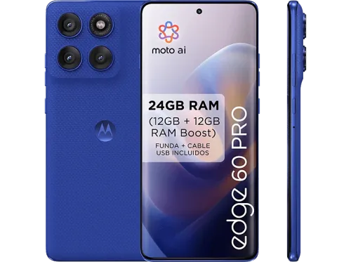 Móvil motorola edge 60 pro Dazzling Blue 512 GB 12 GB RAM 6.67" pOLED MediaTek Dimensity 8350 Extreme 6000 mAh