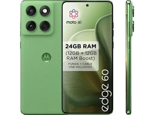 Móvil motorola edge 60 Shamrock 512 GB 12 GB RAM 6.67" pOLED MediaTek Dimensity 7300 5200 mAh