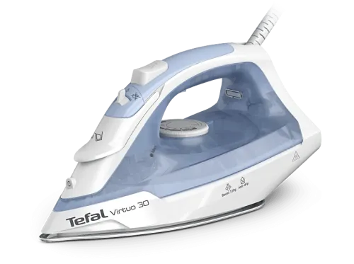 Plancha de vapor Tefal Virtuo 30 FV2C41 2000 W 120 g/min 0.24 l Vapor vertical Antigoteo Antical  Blanco / Azul