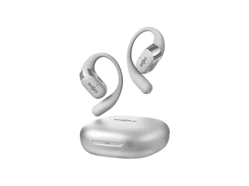 Auriculares True Wireless Shokz OpenFit 2+ 48h Autonomía Open-Ear Resistencia agua IP55 Micrófono con cancelación de ruido Dolby Audio Gris