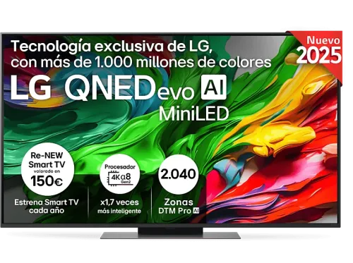TV QNED 55" LG 55QNED87A6B UHD 4K Procesador Inteligente α8 AI Processor 4K Gen2 Smart TV DVB-T2 (H.265) Ashed Blue