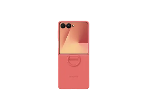 Funda Samsung Para Samsung Galaxy Z Flip7 De Silicona con anillo Rojo