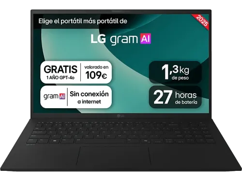 Portátil LG 15ZD80T-G.AX75B 15" Full-HD AMD Ryzen™ AI 7 350 16 GB RAM 16 GB SSD Radeon™ 860M FreeDOS