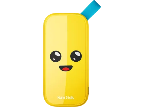 Disco duro SSD externo 2TB Sandisk Fortnite® Portable SSD edición Banano Peely Hasta 800 MB/s USB 3.2 Amarillo