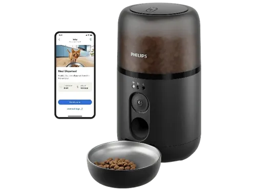Comedero automático inteligente Philips PAW5320/02 Detección Movimiento Programación Comidas Notificación Reposición Cámara/Audio HD Aplicación