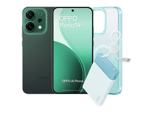 Móvil OPPO Reno14 Luminous Green 512 GB 12 GB RAM 6.59 " 2.5D AMOLED Mediatek Dimensity 8350 (4nm) 6000 mAh IP69 Incluye Powerbank