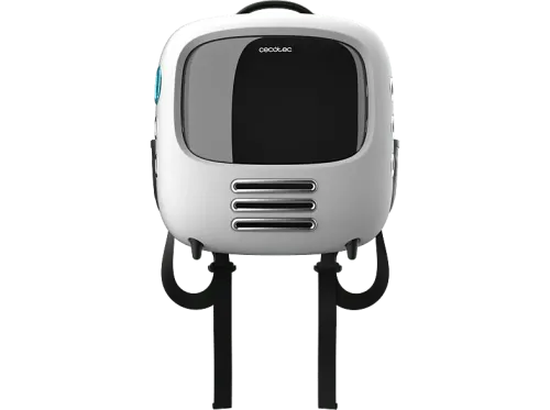 Transportín para mascotas Cecotec Pumba 1800 Travel Fan Sistema de ventilación 2 velocidades Grandes medidas Luz interior Gran ventana Blanco