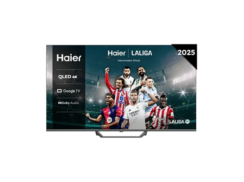 TV QLED 50" Haier S80F Series H50S80FUX Smart TV (Google TV) HDR 4K Gaming 120 Hz Dolby Audio y Dolby Vision Dbx-tv Negro