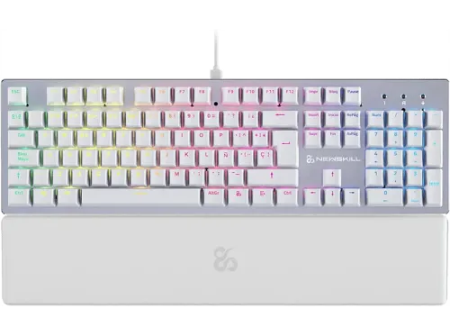 Teclado gaming NEWSKILL Serike V2 Por Cable Iluminación RGB Con reposabrazos Blanco