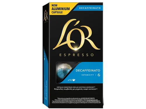 Cápsulas monodosis L'Or Decafeinato 6 10 cápsulas Para Máquinas Nespresso