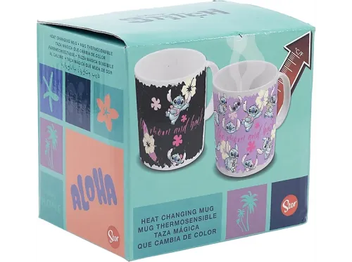 Taza "I love you" Lilo & Stitch Termosensible Cerámica 325 ml