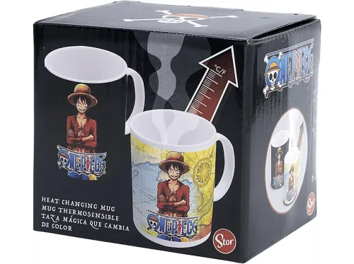 Taza Monkey D. Luffy One Piece Termosensible Cerámica 325 ml