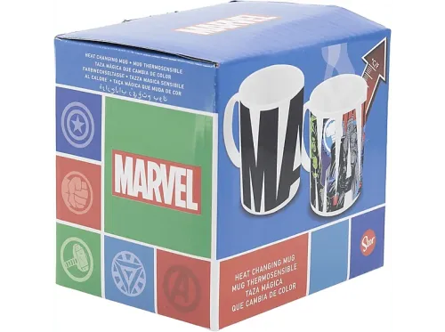 Taza Logo Marvel Termosensible Cerámica 325 ml