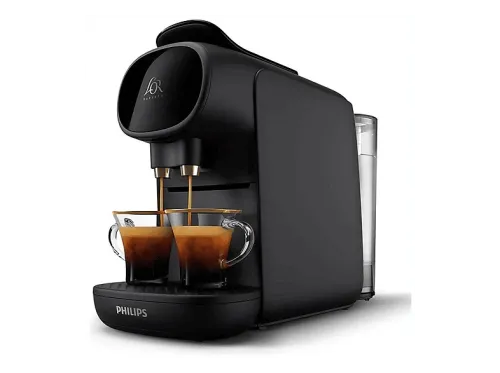 Cafetera de cápsulas L’OR Barista Sublime LM9012/65 + 50 cápsulas Sistema antigoteo 2 tazas Presión 19 bar 0.8 l 1450 W Piano Noir
