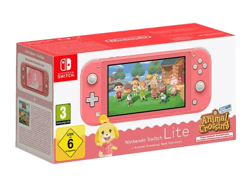 Consola Nintendo Switch Lite Portátil Coral + Juego Animal Crossing: New Horizons (*Descarga asociada al numero de serie)