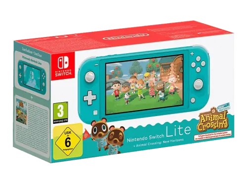 Consola Nintendo Switch Lite Portátil Turquesa + Juego Animal Crossing: New Horizons (*Descarga asociada al numero de serie)