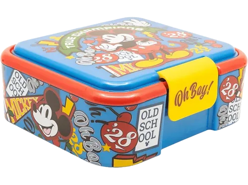 Fiambrera Sherwood Mickey Plástico Libre de BPA Con 3 compartimentos