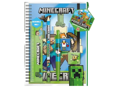 Pack papelería Sherwood Minecraft A5 Bumper Stationary Set