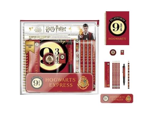 Pack Merchandising Sherwood Diseño plataforma 9 3/4 1x Cuaderno 4x Lápices 1x Goma de borrar