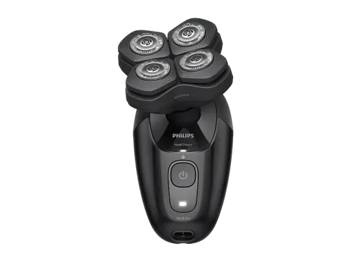 Afeitadora Philips Head Shaver Pro 5000 Series HS5980/15 Cabezales flexibles 360º Power Adapt Autonomía de 60 min Uso Seco y Húmedo Negro