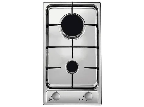 Encimera Candy Dominó CDG 32/1 SPX Gas 2 quemadores Válvula seguridad Sicurflame Inox