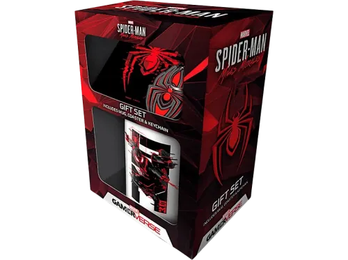 Pack Merchandising Sherwood Spider-Man Miles Morales Web Glith Taza Llavero Posavasos Multicolor