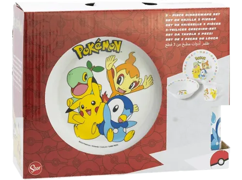 Pack Merchandising Sherwood Set vajilla infantil Pokémon Plato+Cuenco+Taza