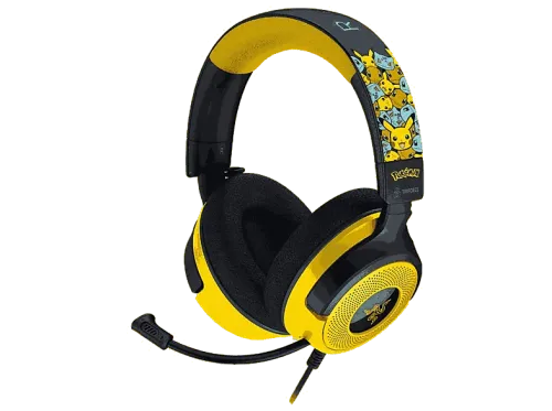 Auriculares gaming Razer Kraken V4 X Pokémon Edition Por cable 1.8 m Para Nintendo Switch PlayStation Xbox PC iOS y Android Amarillo