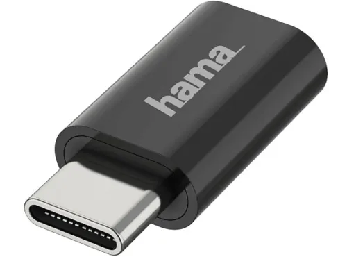 Adaptador micro USB a USB-C Hama 00200310 USB-C Micro USB 480 Mbit/s Negro