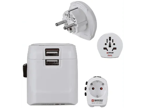Adaptador de viaje Hama World Travel Pro Light USB World Universal blanco