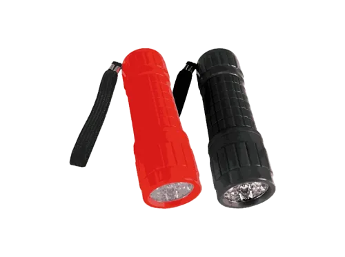 Pack Linternas Panda TC-65RD 2 unidades 9 LEDs 60 lúmenes Alcance 5 metros Pilas AAA Rojo y Negro