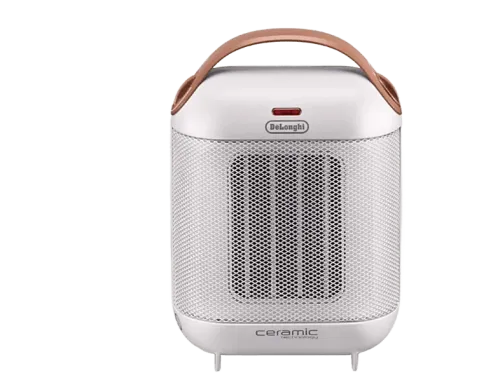 Calefactor De Longhi HFX 30C18 1800W Cerámico Función anticongelación Termostato ajustable Blanco y marrón