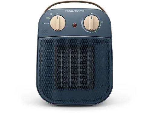 Calefactor Rowenta My Nomad SO823 Portátil Diseño compacto Cómodo de transportar Potencia 1800 W Silencioso 42 dB Modo Eco Cerámico Azul