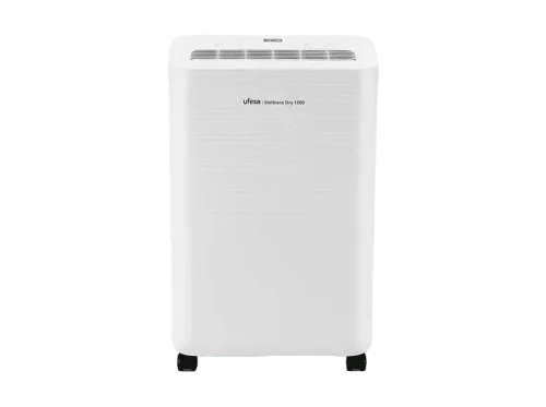 Deshumidificador Ufesa Wellness Dry 1000 2 l 40 m² Deshumidifica 10 litros/día Temporizador ajustable 24h 2 velocidades ventilación Blanco